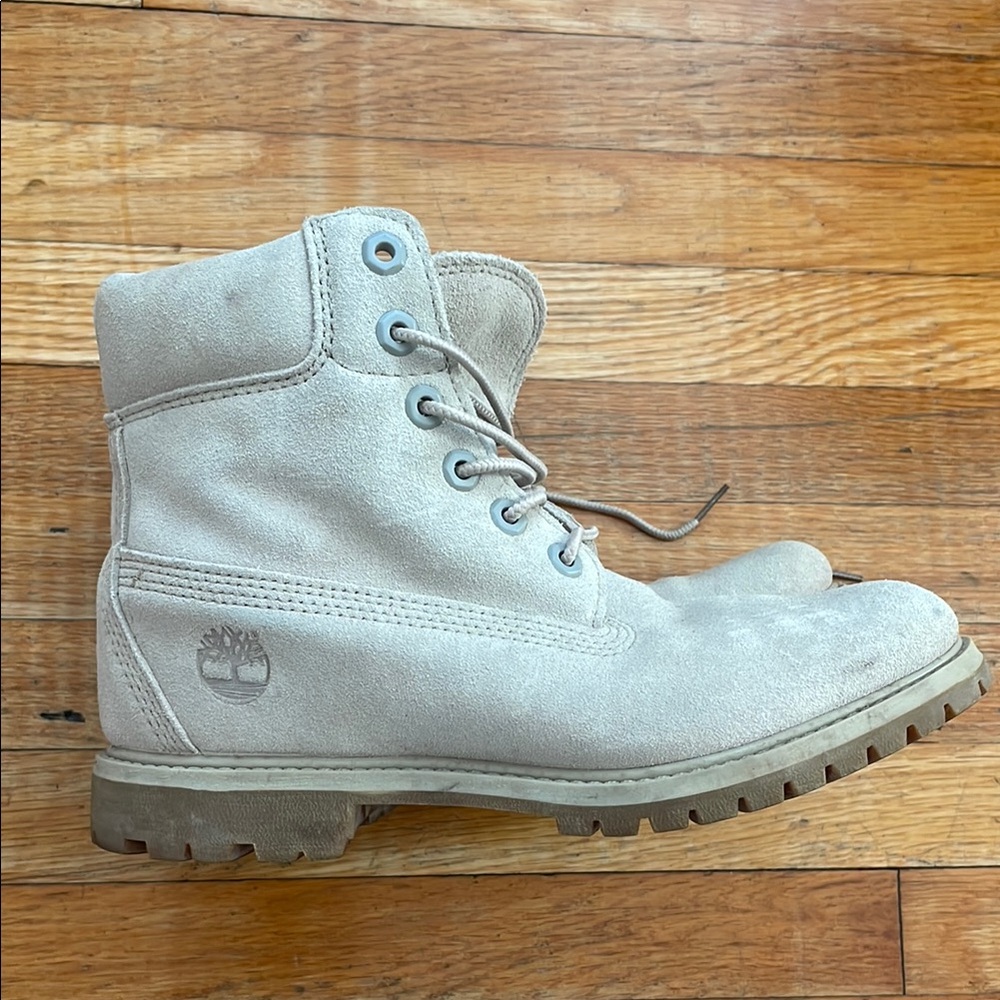 Timberland Light Gray Suede Boots